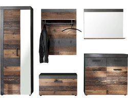 Nicesleep.nl- Halmeubelset Siena -Grijs Matera decor -Old Wood decor - Set van 5