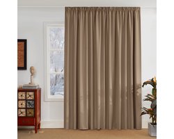 NICETOWN Gordijnen Met Plooiband - Verduisterend - 300x245 cm - Cappuccino - Set van 1