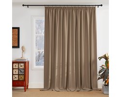 NICETOWN Kant en klaar Gordijn - Met Plooiband - Verduisterend - 200x245 cm - Cappuccino - 1 Stuk
