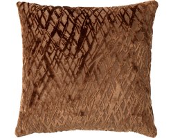 NICOLA | Sierkussen 45x45 cm | Tobacco Brown | Bruin | Hoii | met duurzame kussenvulling | Luxe woonkussen van hoogwaardige kwaliteit