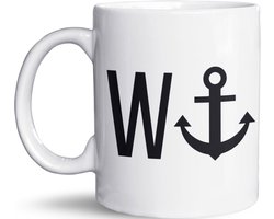 NietMokken.nl - Grappige mok met tekst en anker - Wanker design - Beide zijden bedrukt - Vaatwasser- en magnetronbestendig - Leuk als cadeau voor vrienden of collega's - Keramische tas 325ml