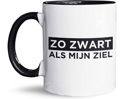 NietMokken.nl - Grappige mok met tekst - "Zo zwart als mijn ziel" - 325 ml - Keramische mok / beker - Humoristisch cadeau voor vader, moeder, vrienden of collega's - Perfect voor koffie- en theeliefhebbers - Origineel verjaardagscadeau