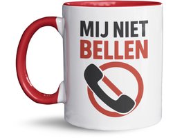 NietMokken.nl - Grappige Mok – Mij Niet Bellen – Mok Voor Kantoor – Grappig Cadeau Voor Collega – Tekstmok 325 ML – Koffiemok Met Humor – Werk Mok Met Tekst – Grappige Mokken En Méér – Originele Keramische Beker Voor Werkplek