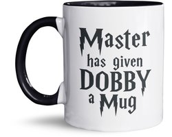 NietMokken.nl - Harry Potter Mok – Master has given Dobby a Mug – Grappige Harry mok – Perfect cadeau voor fans – 325ml keramiek – Aan beide zijden bedrukt – Vaatwasser- en magnetronbestendig