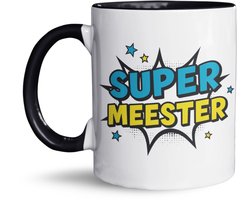 NietMokken.nl - Mok – SUPER MEESTER – Bedankje meester – Grappige mok als cadeau – Cadeau einde schooljaar – 325ml keramiek – Aan beide zijden bedrukt – Leuk voor meester of docent