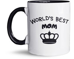 NietMokken.nl – World’s Best Mom Mok – Grappig Moederdag Cadeau – 325ml Mok met Kroon – Leuk Moederdag Cadeautje – Vaatwasserbestendig – Koffiemok Kado voor Mama