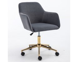 nieuw hoogteverstellbare bureaustoel van fluweel met gouden poten, grijs