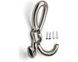 Nieuw Kapstokhaken Chroom - Kapstok silver - Kledinghaak - Sterke Zink Legering - Inclusief Schroeven -Klassieke Kapstokhaak - Jashaken - Kapstok Haken - Handdoekhaakjes - Kapstokhaak met 3 haken - Wandhaak - Industrieel - Ophanghaken