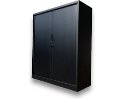 Nieuwe archiefkast/roldeurkast (staal) mat zwart (140x120X45) - Incl. slot