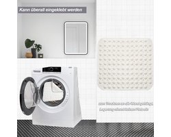 Nieuwe titel: 48 x 48 cm antislip massage-douchemat met zuignappen voor sauna's en doucheruimtes, wasmachinebestendig - vierkant wit