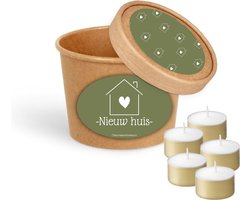 Nieuwe woning cadeautje - Kado samenwonen - Verhuizen-- Kaarsjes in een potje - Waxinelichtjes - Nieuw Huis