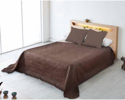 Nightsrest Bedsprei Alicia Bruin-Creme Maat: 180x270cm - 1 persoons voor bedden van 90, 100 en 120 cm breed