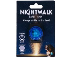 Nightwalk Safety Light - Verlichting Hond - Veiligheidslampje voor de Halsband - Hondenlampje - 2 Standen - Batterijduur 100 uur - Tot 200 meter zichtbaar - Blauw
