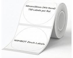 Niimbot labelprinterrol B21/B1/B3S/K3 - 50x50mm met 150 Labels - 1 rol - Wit - Rond Label