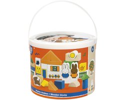 Nijntje Houten blokkenton - 50 blokken - Met deksel en handvat - Peuter en kleuter speelgoed - Voor meisjes en jongens - Vanaf 2 jaar - Speelgoed kinderen - Bambolino Toys
