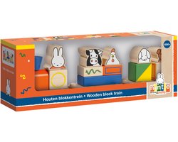 Nijntje houten speelgoed blokkentrein, trein met blokken - peuter kleuter educatief speelgoed - vanaf 1,5 jaar - Bambolino Toys