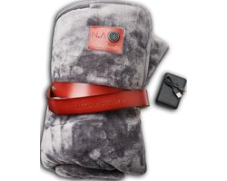 Nikki Amsterdam | The.Plaid Original | Grey | Grijs | Antraciet | Draadloos | Duurzaam | Infrarood Warmtedeken | Stoelkleed | Bank Plaid | 150 x 130cm | Incl. Powerbank (20000mAh) | Binnen en Buitengebruik | Gebruiksduur: tot 10 uur
