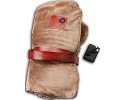 Nikki Amsterdam | The.Plaid Original | Taupe | Bruin | Beige | Draadloos | Duurzaam | Infrarood Warmtedeken | Stoelkleed | Bank Plaid | 150 x 130cm | Incl. Powerbank (20000mAh) | Binnen en Buitengebruik | Gebruiksduur: tot 10 uur