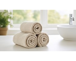 Nile Textile Egyptisch Katoen Gastendoekjes - Set van 3 - 30x30 - Beige kleur