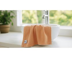 Nile Textile Luxe Gastendoekje - 30x30 - Licht oranje - 600GSM - Egyptisch Katoen