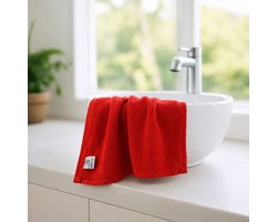 Nile Textile Luxe Gastendoekje - 30x30 - Rood - 600GSM - Egyptisch Katoen