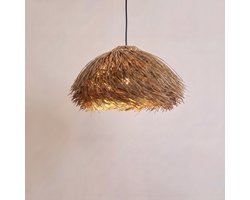 Niloc Raffia Hanglamp Naturel - Boho Ibiza Plafondlamp - Sfeervolle Hanglamp voor Woonkamer en Eetkamer - E27