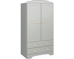 Nilon kledingkast 2 deuren 2 laden grijs.