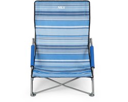 Nils Camp Strandstoel NC3035 - opvouwbaar - 120 kg - blauw en wit