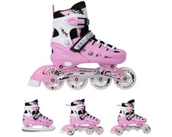 Nils Extreme NH10905 - Inlineskates 4-in-1 - Roze - Verstelbare Maat - Harde Schaal