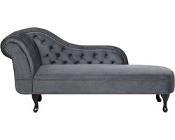 NIMES - Chaise longue - Grijs - Linkerzijde - Fluweel