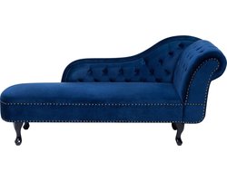 NIMES - Chaise longue - Marineblauw - Rechterzijde - Fluweel
