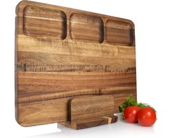 Nimma Snijplank - Hoogwaardig Kwaliteit Bamboe - Borrel en Tapasplank - Snijplanken voor Keuken - Sapgeul - Bruin