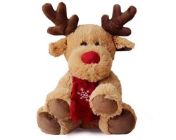 Nina’s Giftshop® Rendier Knuffel 30 cm – Zachte Pluche Kerstknuffel – Kerstcadeau & Kerstdecoratie