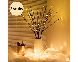 Nina’s Giftshop® – Takverlichting Kerstverlichting LED – Set van 3 – Warm Wit – 20 LED per Tak