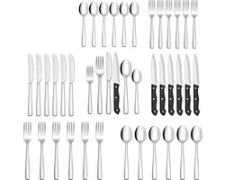 Nince Bestekset (36-delig) 6 Pers - Vaatwasserbestendig - Zilver RVS - Messen Lepels Steak-messen Vorken