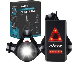 Nince Hardloop verlichting - LED Borstlamp met Achterlicht - USB Oplaadbaar & Verstelbaar - one size