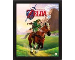 Nintendo - The Legend of Zelda - Link en Epona 3D Lenticulair Lijst 29x24cm