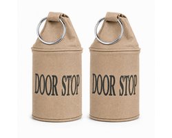 NIPT Deurstopper Beige - Set van 2 - Met ring - 12,5 x 12,5 x 34 cm