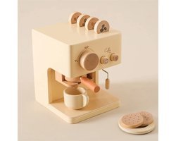 Nique Houten koffiemachine - Speelgoed koffiezetapparaat - Houten speelgoed - Speelgoedset - Kinderen - Beige
