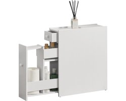 Niskast badkamerkast met 2 lades 58x16x48 cm wit
