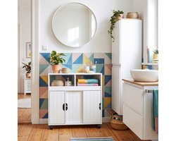 Niskast op wielen Fadeskimma 72x70x20 cm wit [en.casa]