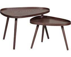 Nissa Bijzettafels Walnoot - Set Van 2