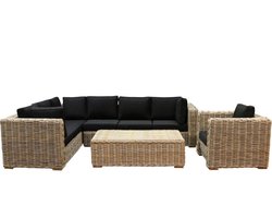 Nissah XL hoek loungeset links 4-delig naturel rotan