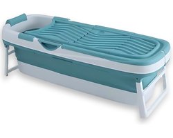 NiteSense® Bath&Bliss Opvouwbaar Bad - Zitbad - Ligbad - 158 CM – Incl. Badkussen - Blauw