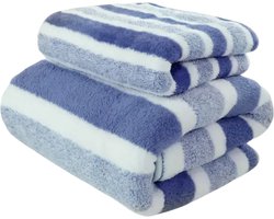 Nivard Handdoeken Set - Hotelkwaliteit - Handdoek - Towel - Blauw - 2 Stuks