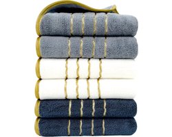 Nivard Handdoeken Set - Hotelkwaliteit - Handdoek - Towel - Donkergrijs & Lichtgrijs & Wit - 6 Stuks