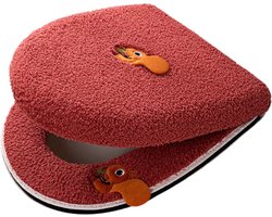 Nivard Wc Bril Hoes - Toiletbril Cover - Toiletbril - Wc Deksel - Toiletafdekking - Verwarmde Wc Bril - (Niet Elektrisch) - Zacht - Rood
