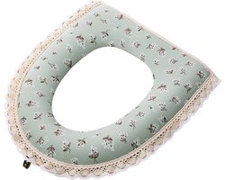 Nivard Wc Bril Hoes - Toiletbril Cover - Toiletbril - Wc Deksel - Wasbaar - Verwarmde Wc Bril - (Niet Elektrisch) - Zacht - Wolk - Groen
