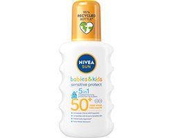 NIVEA SUN Babies & Kids Sensitive Zonnebrand Spray - Baby en Kind Zonnebrandcrème voor Gevoelige huid - SPF 50 - Zonnespray - 200ml