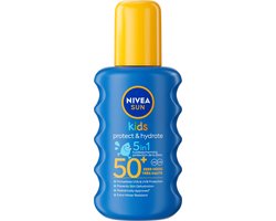 NIVEA SUN Kids Protect & Hydrate Zonnebrand Spray - SPF 50+ - Zonnespray - Met Amandelolie - Hydrateert - 200 ml